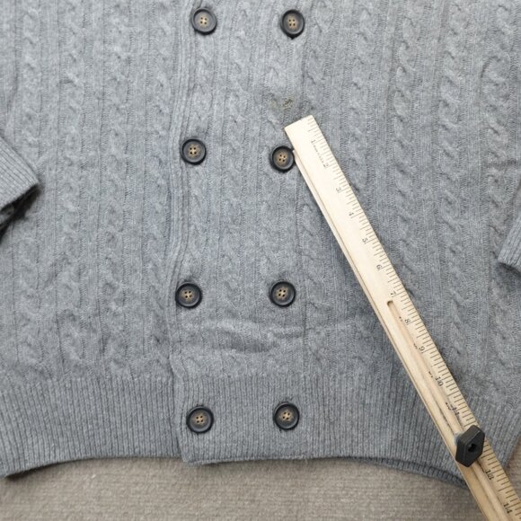 Lorenzo Magni Sweater XL Gray Shawl Cardigan Wool Nylon Made in Italy - Picture 4 of 10